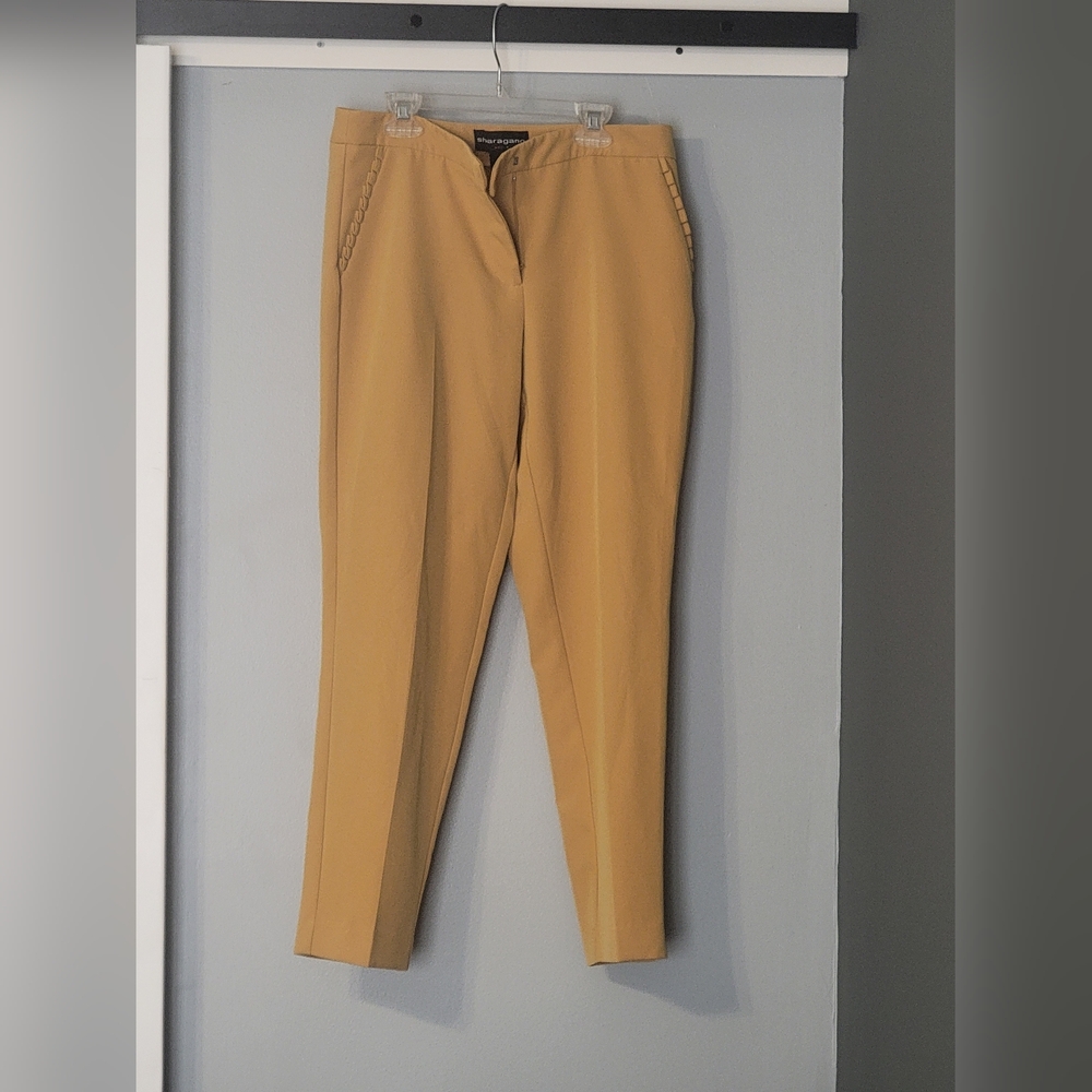 Sharagano Women's Mustard Yellow Chinos